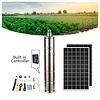 pompe à eau solaire à courant continu sans balais petite pompe submersible à puits profond en acier inoxydable photovoltaïque MPPT intégrée
